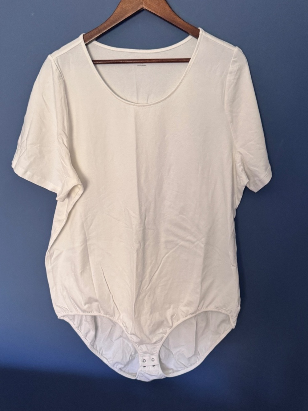 LANE BRYANT 26/28 WHITE 94% COTTON BODYSUIT